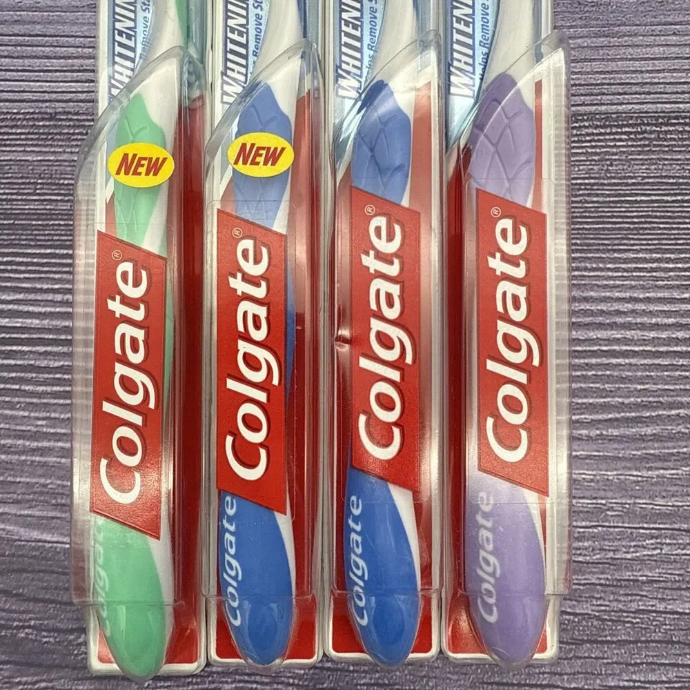 4 VTG Colgate Whitening Toothbrush Soft FULL Head (38) with Polishing Insert